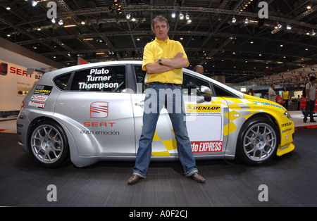 BTCC Rennfahrer Jason Plato mit Sitz Auto auf London Motorshow 2006 Stockfoto