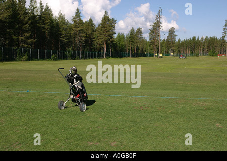 Tasche von Golfschlägern Stockfoto