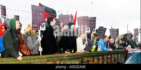 Anti BNP Protest bei Blackpool, Lancashire, UK Stockfoto