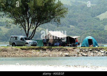 Camping in Morgans Bay an der wilden Küste Eastern Cape in Südafrika RSA Stockfoto