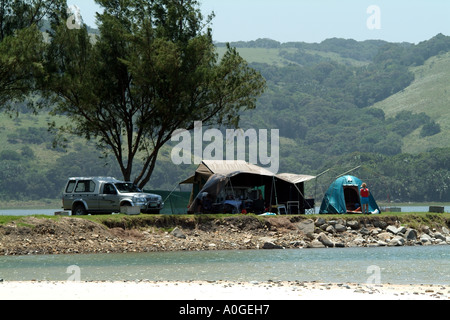 Camping in Morgans Bay an der wilden Küste Eastern Cape in Südafrika RSA Stockfoto