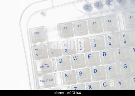 Nahaufnahme der Ecke transparente Tastatur Stockfoto