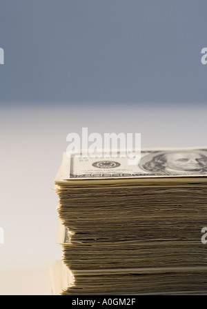 Nahaufnahme der Haufen Geld Stockfoto