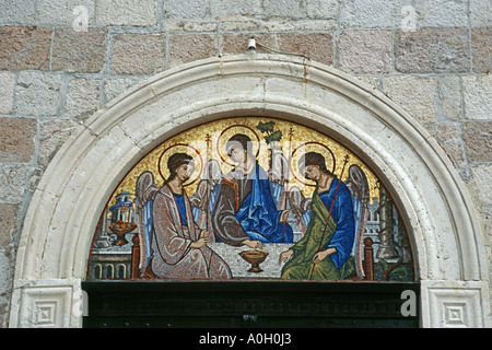 Mosaik in der Kirche der Heiligen Dreifaltigkeit (Sv Trojica) in Budva, Montenegro Adria Bereich Stockfoto