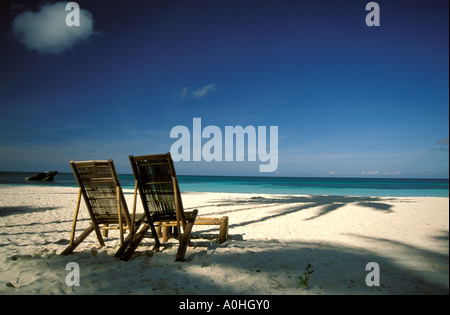 einsamen weißen Sandstrand Stockfoto
