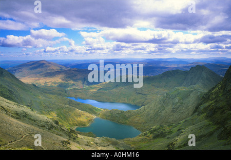 Blick vom Gipfel des Mount Snowdon Wales UK Stockfoto