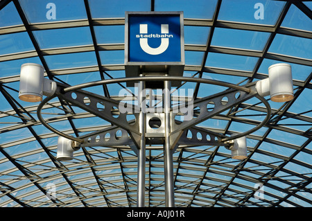 U-Bahnstation in der Westfalenhalle, Dortmund, Nordrhein-Westfalen, Deutschland Stockfoto