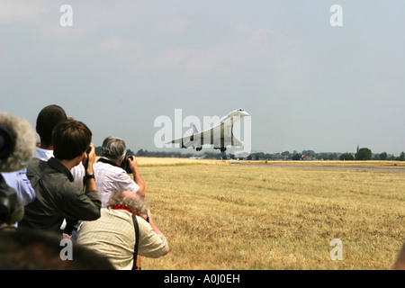 Die letzte Landung der Concorde F-BVFC auf der Baden-Airport, Baden-Baden, Baden-Württemberg, Deutschland Stockfoto