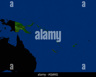 Hervorgehobene Satellitenbild von Melanesien Stockfoto