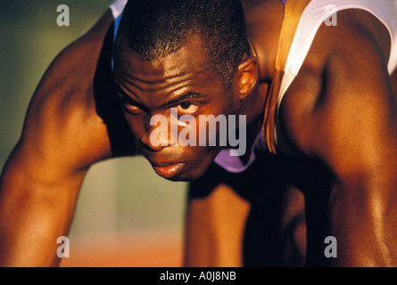 Nahaufnahme eines Mannes zu sprint Stockfoto