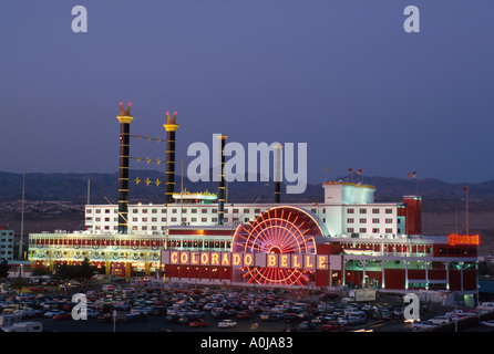 Nevada, Südwesten, Westen, der Silver State, Laughlin Colorado Belle, Hotel, Casino, Unterkunft, Glücksspiel, Glücksspiel, Risiko, Unterhaltung, Leistung, Show, Dampfschiffshap Stockfoto