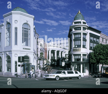 USA Los Angeles Beverly Hills Rodeo Drive Stretchlimousine Stockfoto