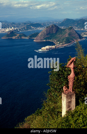 Blick vom Zuckerhut, Rio de Janeiro, Rio de Janeiro, Brasilien, Südamerika Stockfoto