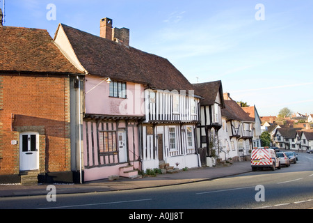 Hauptstraße in Lavenham in Suffolk, UK Stockfoto