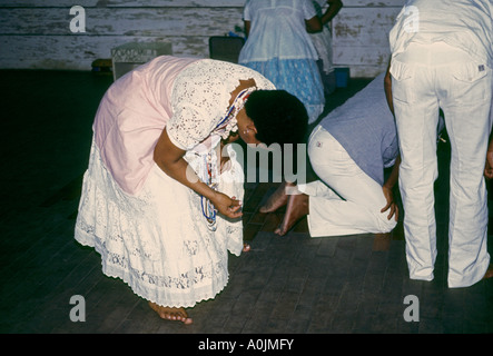 Candomblé-Zeremonie, Gottesdienst, spiritistischen, Priesterin, Rio de Janeiro, Bundesstaat Rio de Janeiro, Brasilien, Südamerika Stockfoto