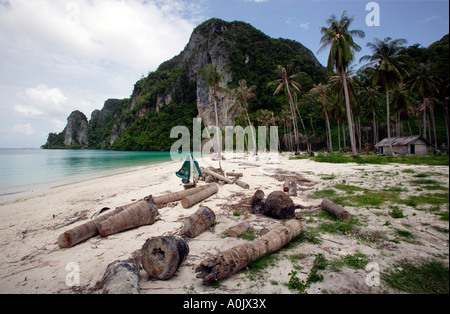 Strände und Infrastruktur in Ko Phi Phi im südlichen Thailand dieser Bereich durch den Tsunami im Dezember 2004 getroffen wurde zerstört Stockfoto