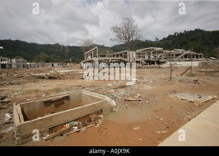 Hotels und Strände in Khao Lak südlichen Thailand dieser Bereich durch den Tsunami im Jahr 2004 getroffen wurde beschädigt Stockfoto