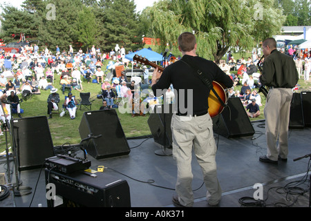 Toledo Ohio, Internationaler Park, öffentlichkeit, Erholung, Art Tatum Jazz Heritage Festival, Festivals Messe, Konzert, Freizeit, Unterhaltung Nachbar, Tradition, Publikum Stockfoto