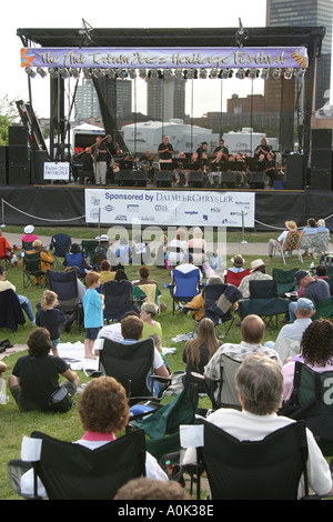 Toledo Ohio, Internationaler Park, öffentlichkeit, Erholung, Art Tatum Jazz Heritage Festival, Festivals Messe, Konzert, Freizeit, Unterhaltung Nachbar, Tradition, Publikum Stockfoto