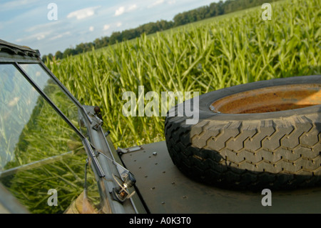 Sehr originelle 1962 Land Rover 88 Serie 2a SWB 4cyl Benzin in verblichenen dunkel Bronze grüne Farbe. Stockfoto