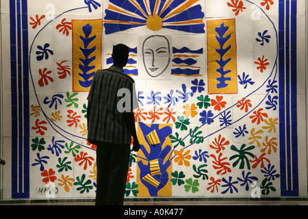 Ohio Toledo Museum of Art, Ausstellungsstücke Sammlung Sammlungen Gemälde, Henri Matisse Künstler Künstler Fliese Wandbild, Mann Männer männliche Silhouette l Stockfoto