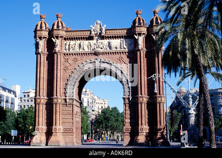 Arco del Triunfo in Barcelona Stockfoto