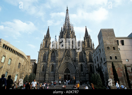 Kathedrale La Seu, Barri Gòtic, Plaça De La Seu, Barcelona, Spanien Stockfoto