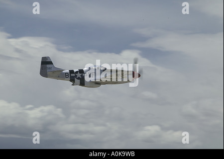 North American P51 Mustang während des Fluges Profil Stockfoto