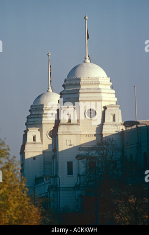 Die Zwillingstürme der alten Wembley Stadion London England Stockfoto