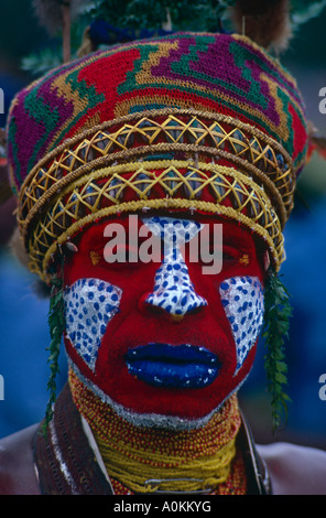 Stammes-Sing Sing am Mount Hagen in Papua-Neu-Guinea Stockfoto