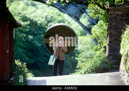 Eustace Rogers, Coracle Maker in Ironbridge nahe Telford England Stockfoto