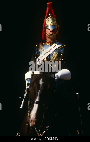 Haushalt Kavallerie The Blues auf der Parade in Whitehall vor Horse Guards Parade Stockfoto