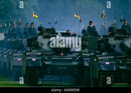 Panzer des 5. parade Inniskillen Dragoon Guards der britischen Armee in Tidworth, Hampshire, UK Stockfoto