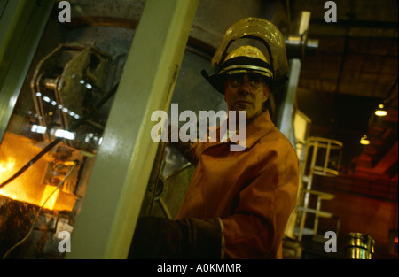 Herstellung von Stahl in Tata Corus Llanwern Stahl arbeitet in Wales Stockfoto