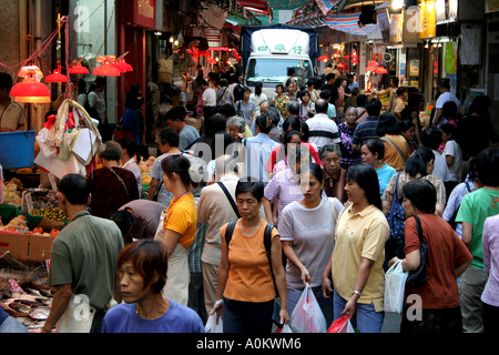 Die berühmten Wanchai Wet Market in Hong Kong Stockfoto