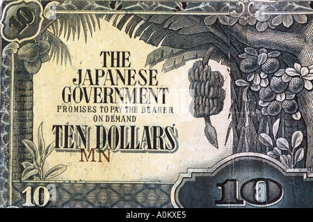 Japanische Regierung Besetzung der Philippinen zehn Dollar beachten Sie wertlose gefälschte DCSA 0692 Stockfoto