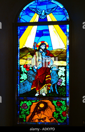 Parham Antigua St. Peters anglikanische Kirche Christi die Hirten Glasfenster Stockfoto