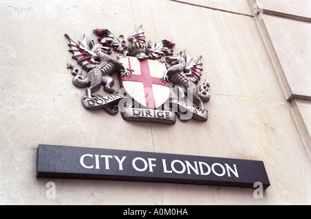 Wappen der Stadt von London und Wappen Stockfoto