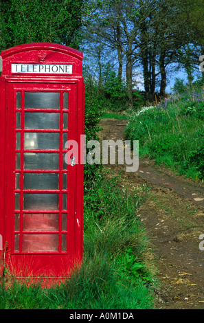 Alte rote Telefonzelle Stand in Dorset Landschaft England UK Stockfoto