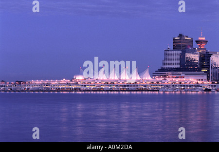 Canada Place nachts Vancouver Kanada Stockfoto