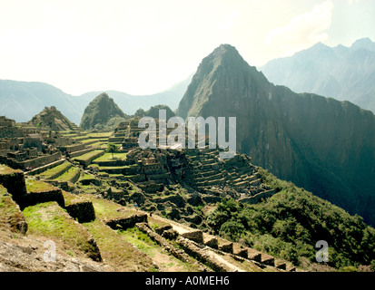 Peru Cuzco, Urabamba Tal landwirtschaftliche Terrassen Machu Picchu Stockfoto