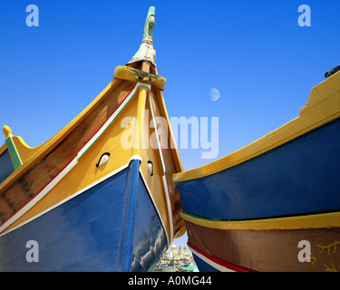 MT - MALTA: Typisch maltesischen Boote im Hafen von Marsaxlokk Stockfoto