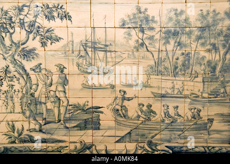 Lissabon Portugal Museu Nacional do Azulejo in Convento da Madre de Deus Fliesenmuseum Museu Maritim und Country-Szene Stockfoto