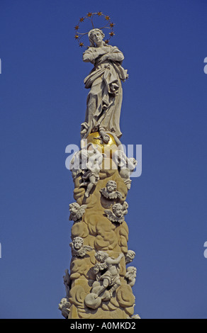 Pestsäule am Hlavna (Haupt-) Straße in Kosice, Slowakei Stockfoto