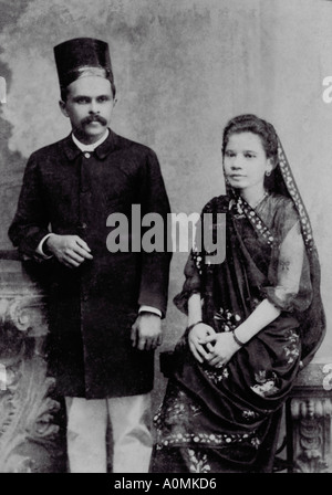 Alte historische Jahrgänge in den 1930er Jahren Bild des Ehepaares Indien Stockfoto