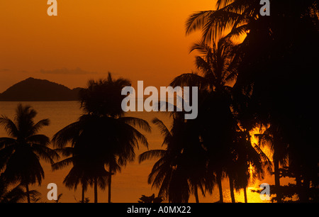 Nai Wok Bay Sonnenuntergang Ko Phangan Thailand Stockfoto