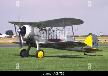 Gloster Gladiator RAF-Flugzeuge Rollen Coventry Airport Airshow Stockfoto