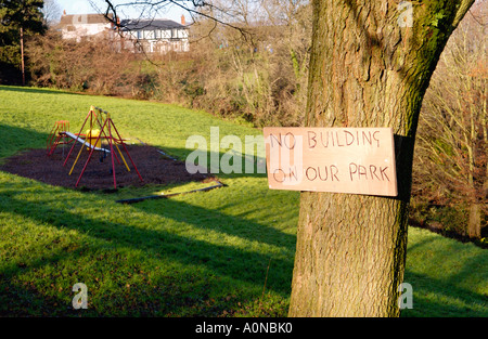 Gemeinschaftspark Newport Gwent Wales UK GB Stadtrat haben beantragt, Baugenehmigung, bauen Häuser auf dieser Grünfläche Stockfoto