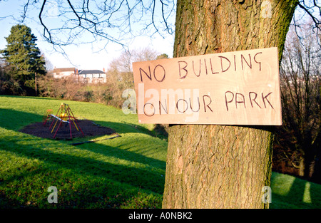 Gemeinschaftspark Newport Gwent Wales UK GB Stadtrat haben beantragt, Baugenehmigung, bauen Häuser auf dieser Grünfläche Stockfoto