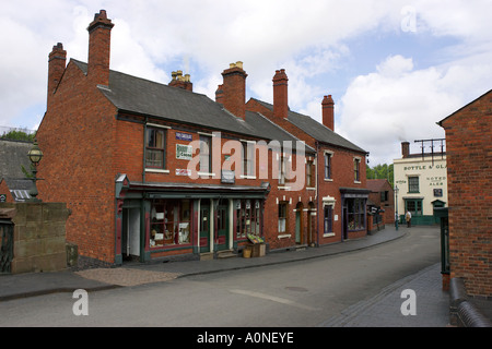 Straßenszene Schwarz Land lebendes Museum Dudley West Midlands uk Stockfoto